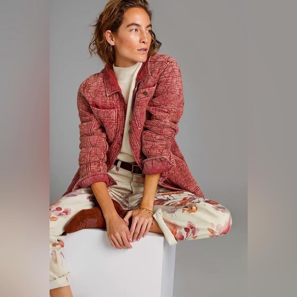 Anthropologie Pilcro The Fielder Quilted Dolman Shirt Jacket